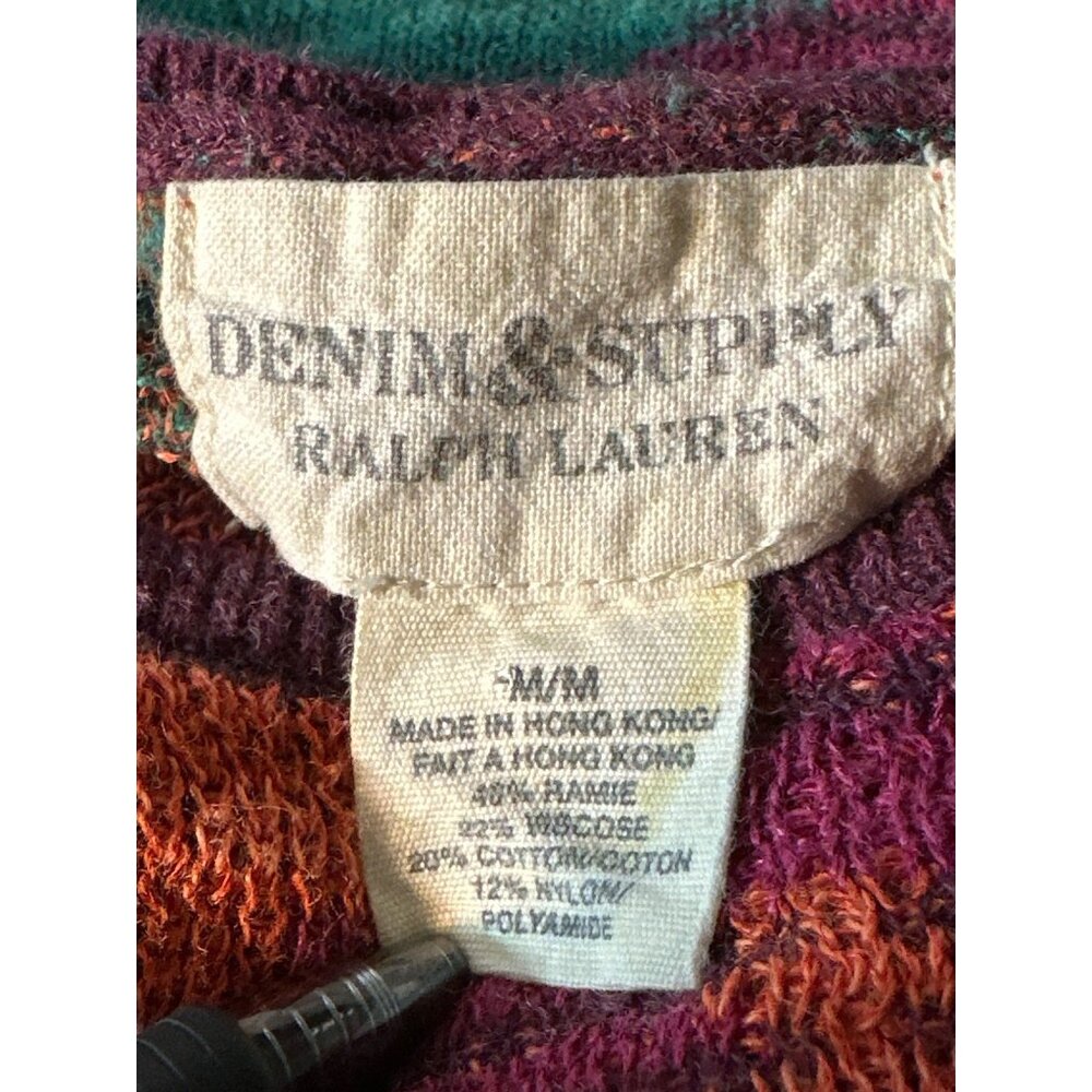 Coastal Boho Cowgirl Denim & Supply LRL Top Pullover Sweater Medium Ramie Blend - Picture 4 of 11